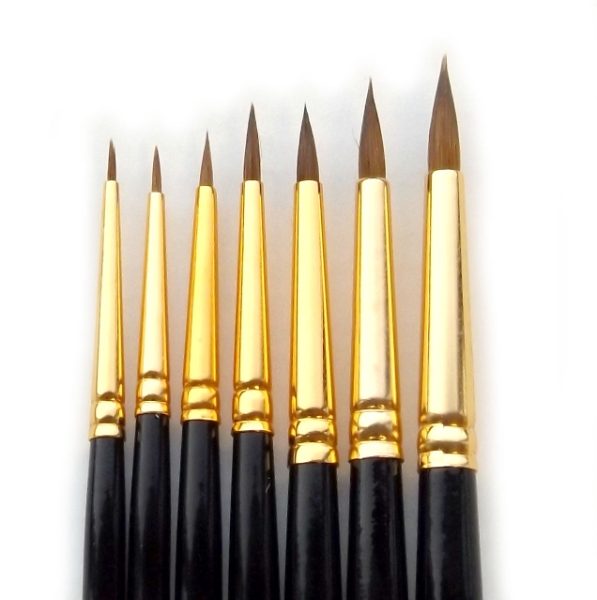 Range of high quality Red Sable Kolinsky brushes suitable for