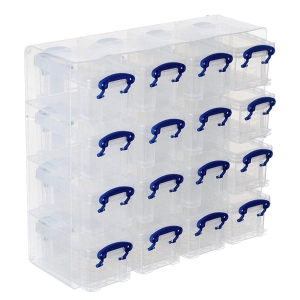Really Useful Box Plastic Storage Organiser With 16 X 0.3 Litre Boxes 