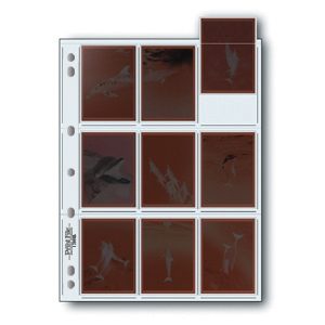 Holds nine individual sleeved frames of 120 film up to 6x7cm