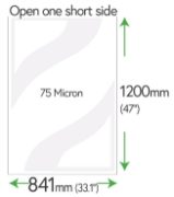 1200mm x 841mm Clear Pockets 75 Micron Polyester