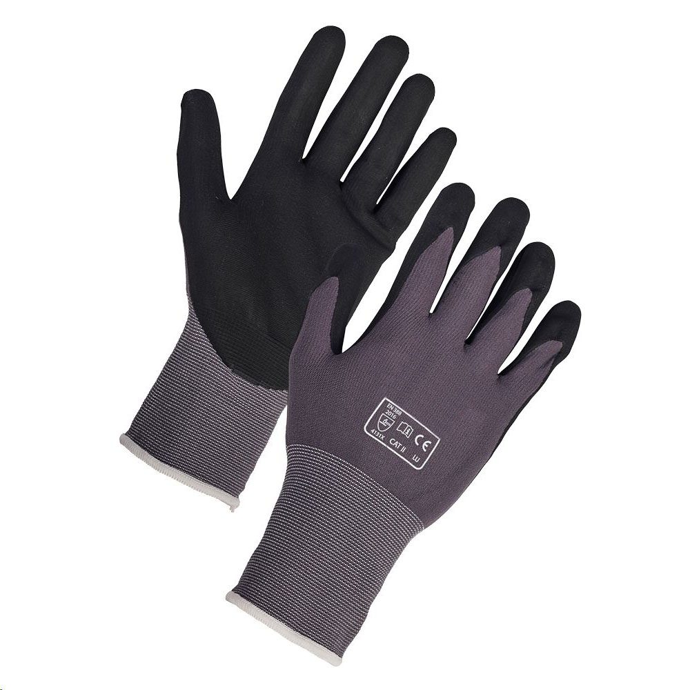 Lightweight breathable work gloves with nitrile coating
