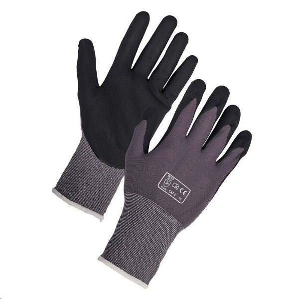Breathable nitrile work gloves