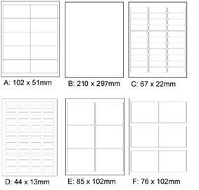 Blank White Self adhesive sticky labels 102 x 76 mm Boxes envelopes  laser 