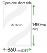 1450mm x 860mm Clear Pockets 75 Micron Polyester