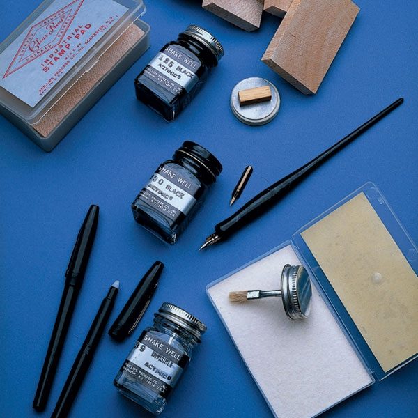 Archival ink writing and stamp sets - Preservation Equipment Ltd