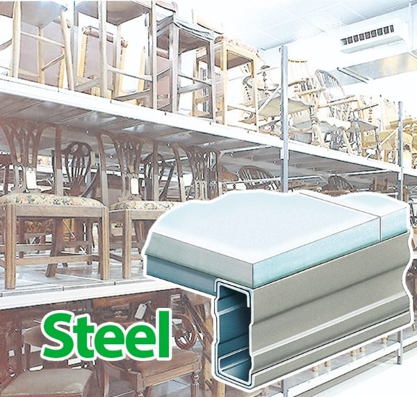 Steel shelf warehouse shelving system