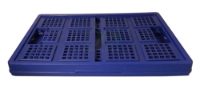 blue collapsible crate folded
