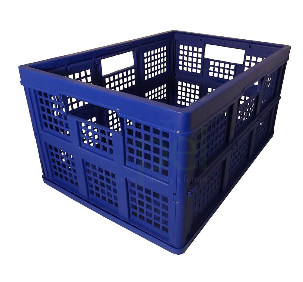 Plastic Collapsible Crates AnnkkyUS 3-pack Grey Folding Crates Storage 